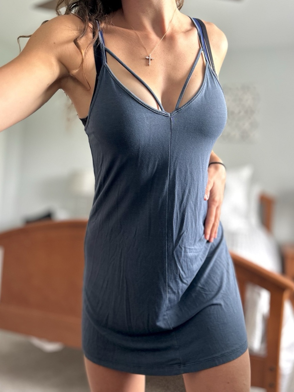 American Eagle Outfitters Strappy Mini Dress in Blue